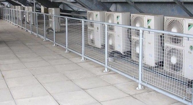 A bank of commercial air conditioning units in  commercial premises in Hinckley, Leicestershire